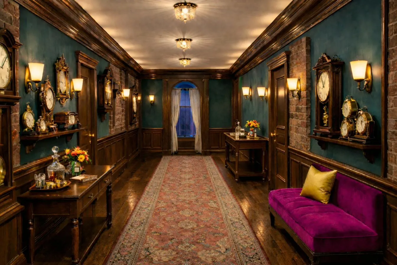 Painted view of The Hallway Clock